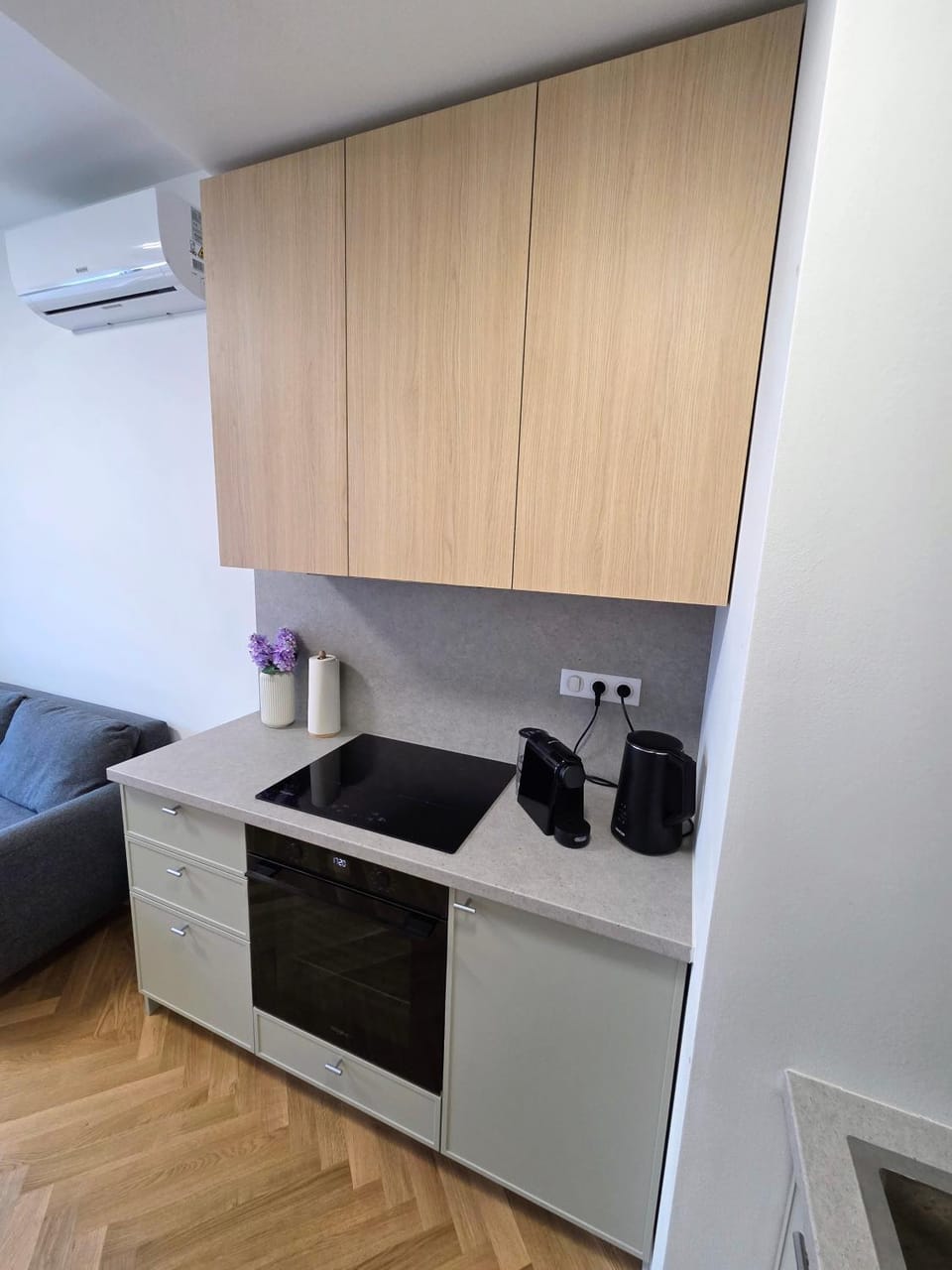 Coffee/tea facilities, Kitchen or kitchenette, oven, stove