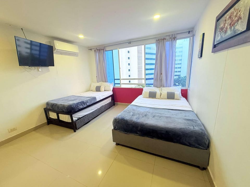 Bed, Bedroom, air conditioner