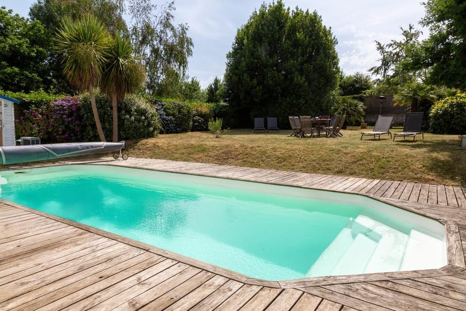 Property building, Living room, Swimming pool