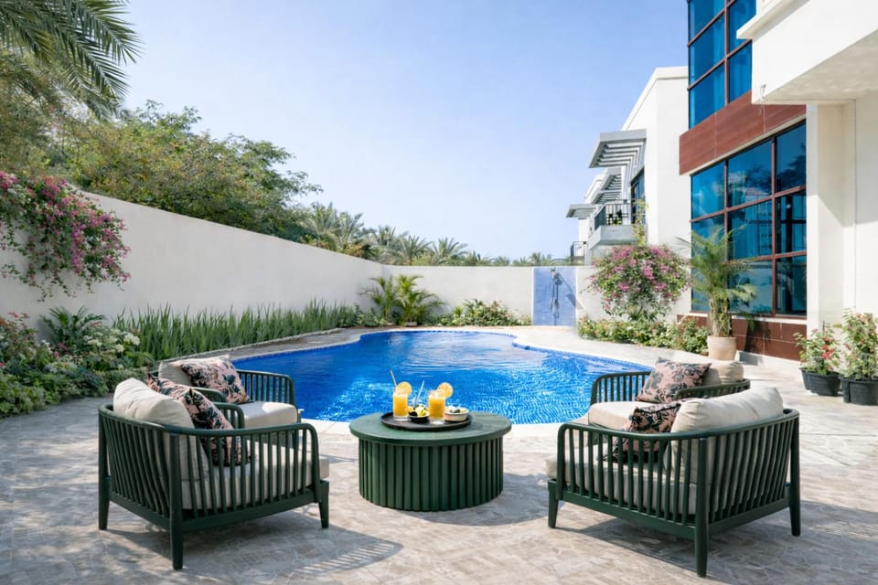 Seating area, Garden view, Swimming pool