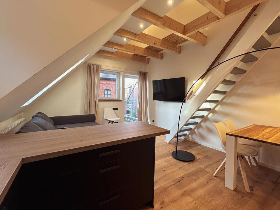Living room, kitchen