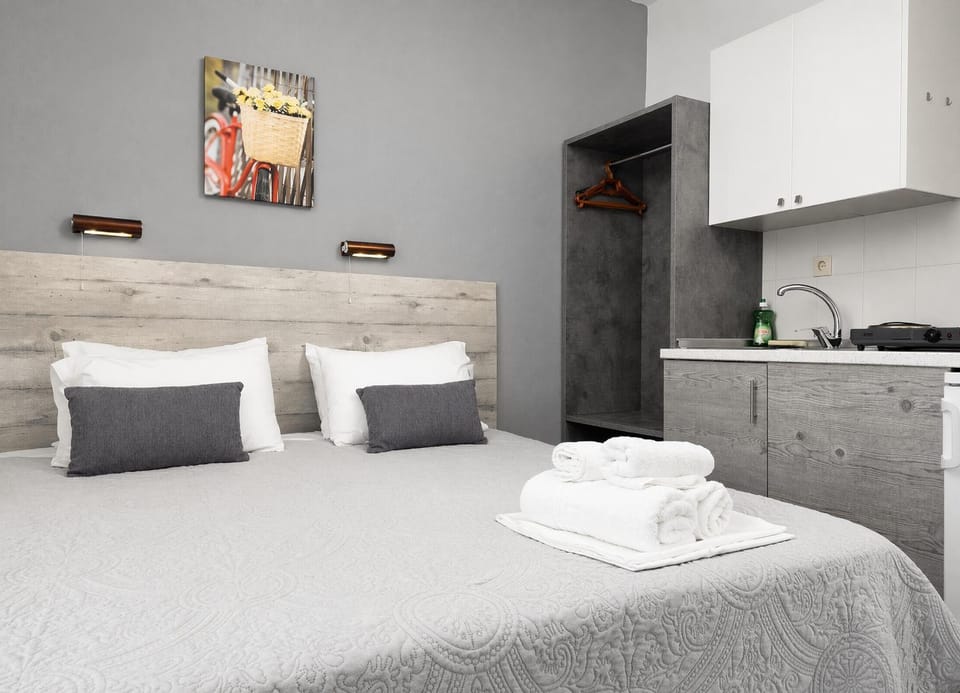 Bed, Kitchen or kitchenette, Photo of the whole room, Bedroom, minibar, towels