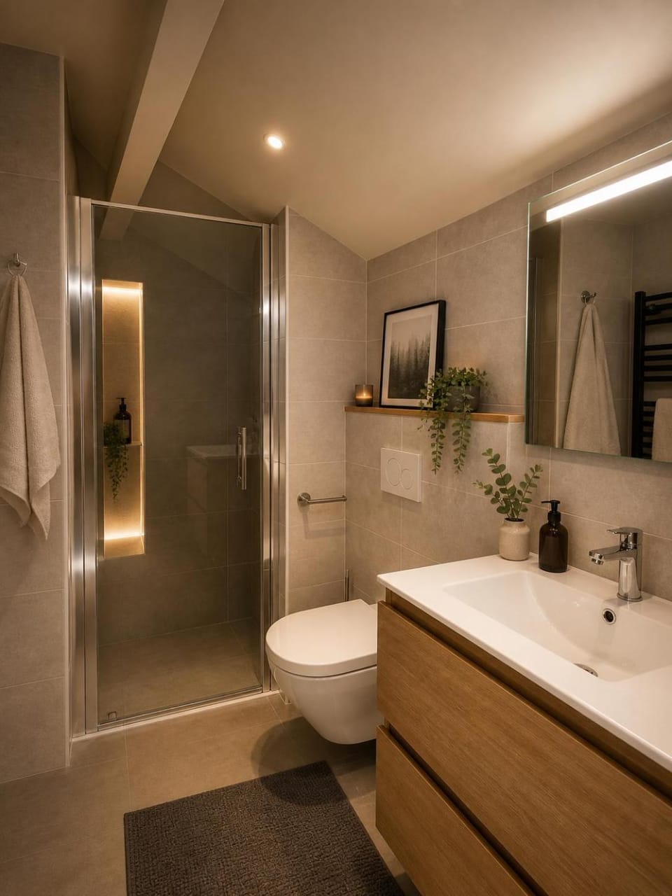 Shower, Toilet, Bathroom, towels