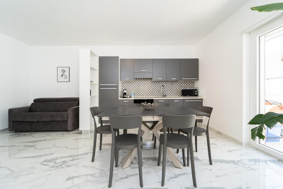 Kitchen or kitchenette, Living room, Dining area, stove