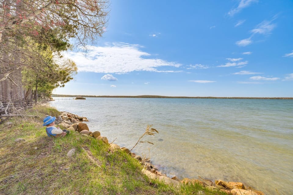 Dock + Fire Pit: Lakefront Lewiston Escape! House in Albert