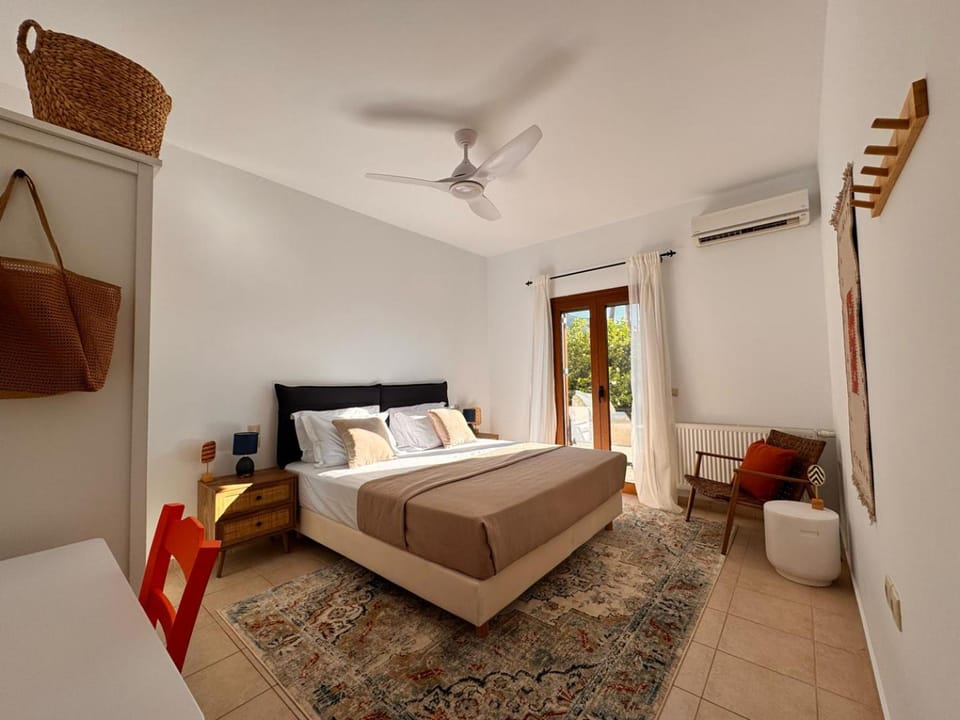 Bed, Bedroom, Garden view, flat iron, wardrobe
