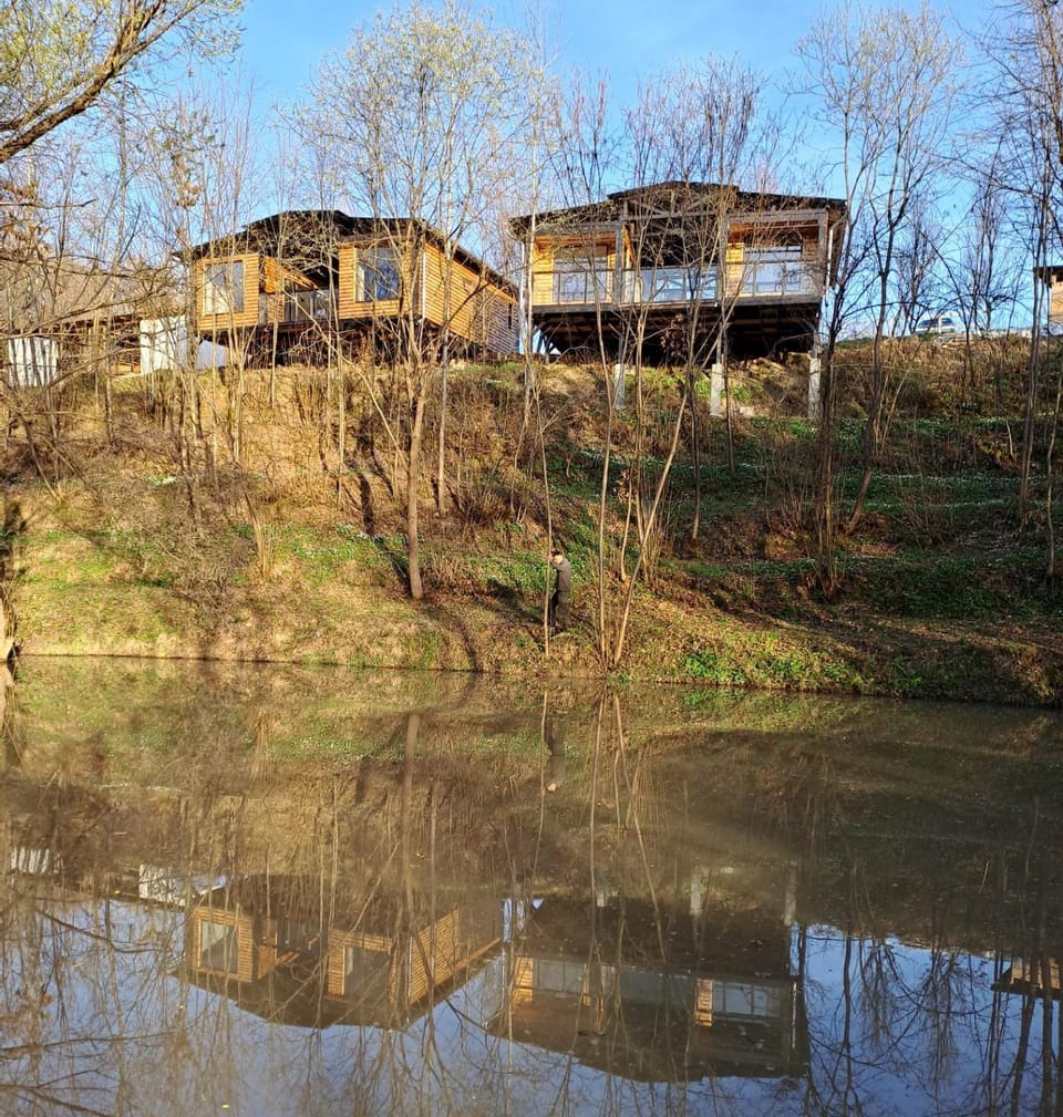 Property building, Spring, Day, Natural landscape, Lake view