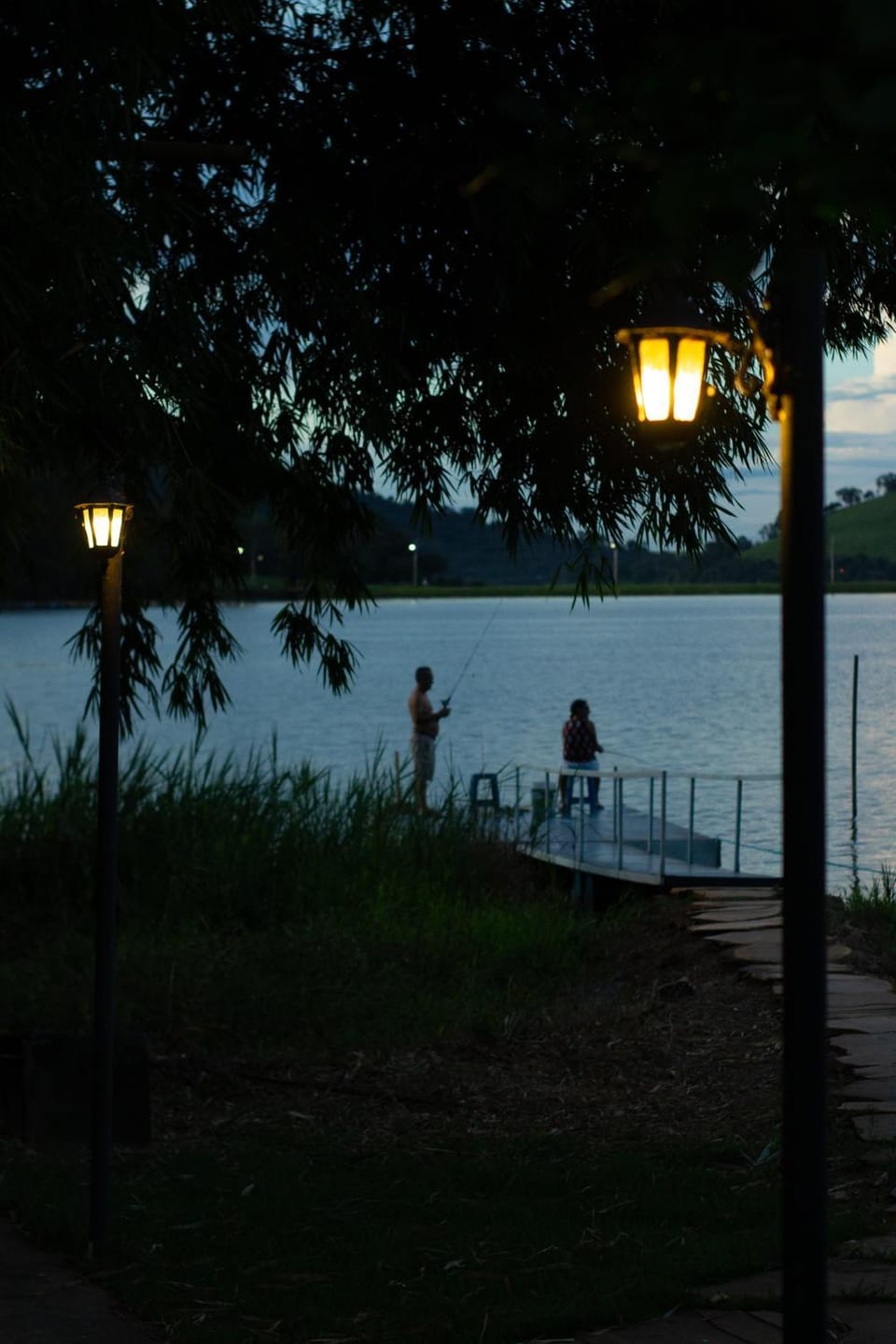 Night, People, Natural landscape, Lake view, River view