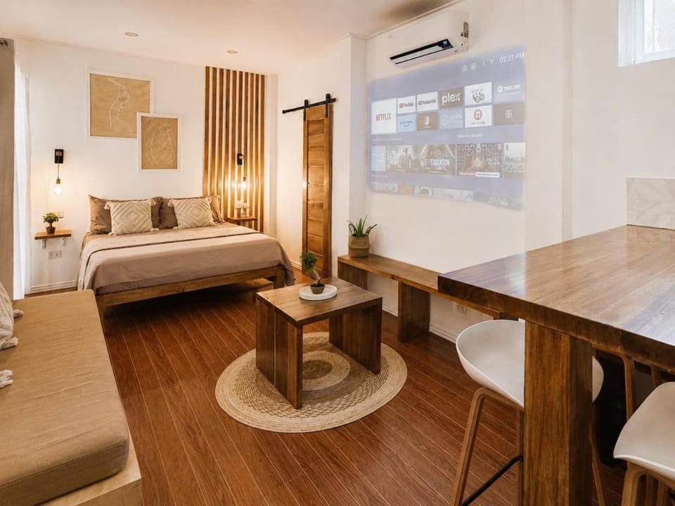 Bed, TV and multimedia, air conditioner