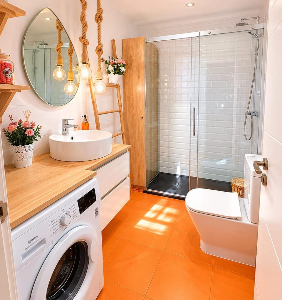 Shower, Bathroom, washing machine