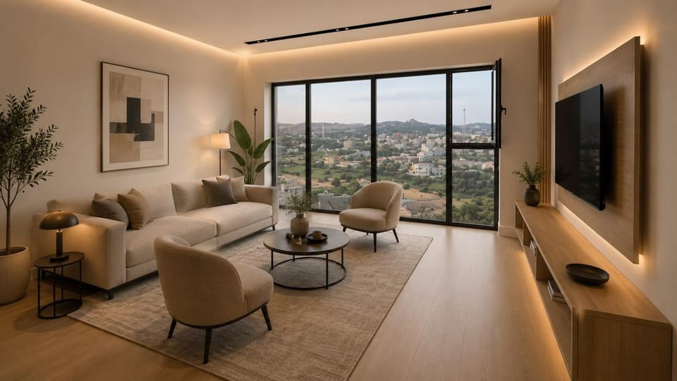 Communal lounge/ TV room, Natural landscape, TV and multimedia, Living room, Seating area, Evening entertainment, Mountain view