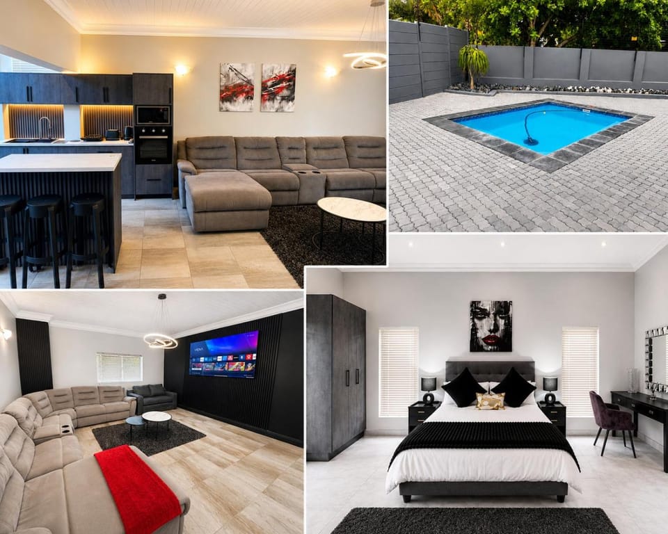 TV and multimedia, Living room, Photo of the whole room, Seating area, Bedroom, Pool view, Swimming pool