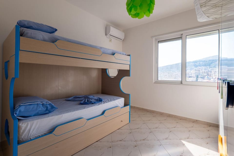 Bed, Bedroom, towels, air conditioner