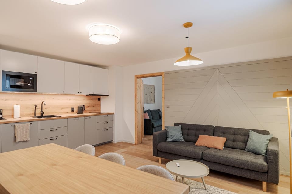 Living room, kitchen