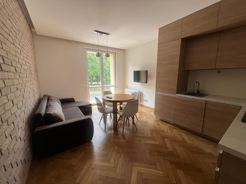 TV and multimedia, Kitchen or kitchenette, Living room, Seating area, Dining area