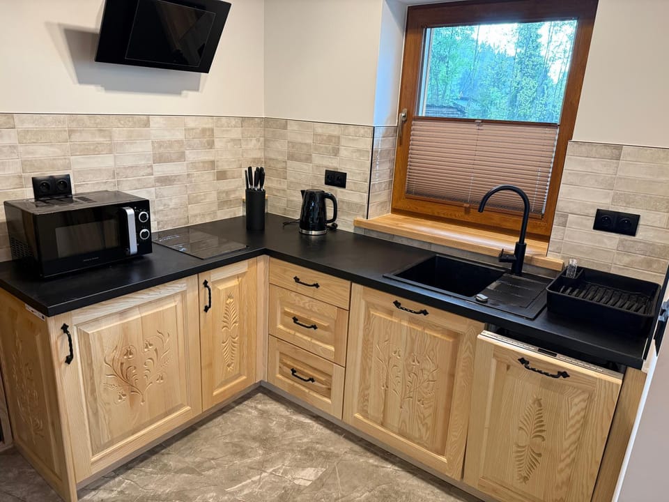 Kitchen or kitchenette, dishwasher, stove