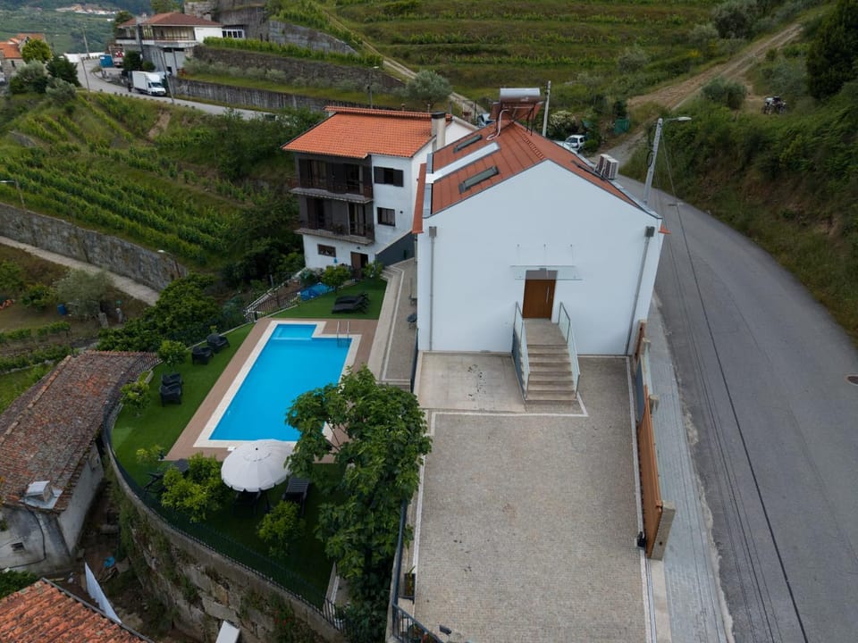 Property building, Natural landscape, Pool view, Swimming pool