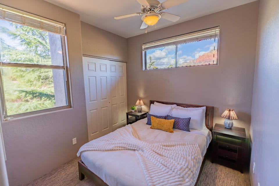 Bed, Day, View (from property/room), Bedroom, wardrobe, air conditioner