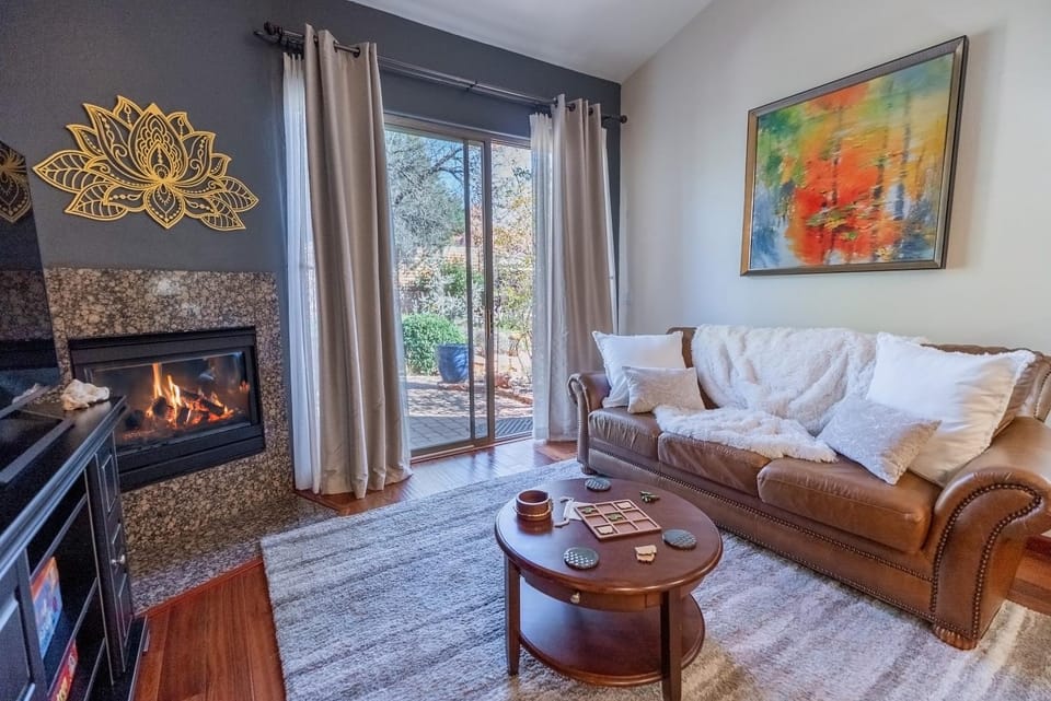 Patio, Living room, fireplace, furniture