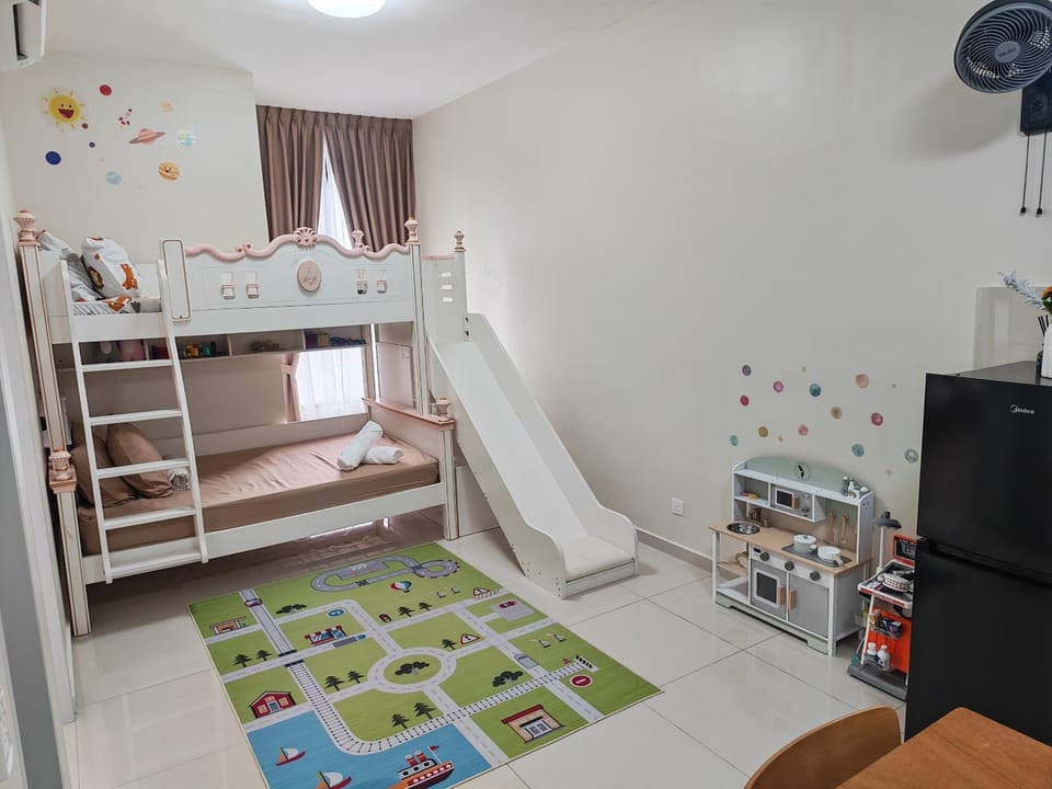 Bed, Children play ground, Living room, bunk bed