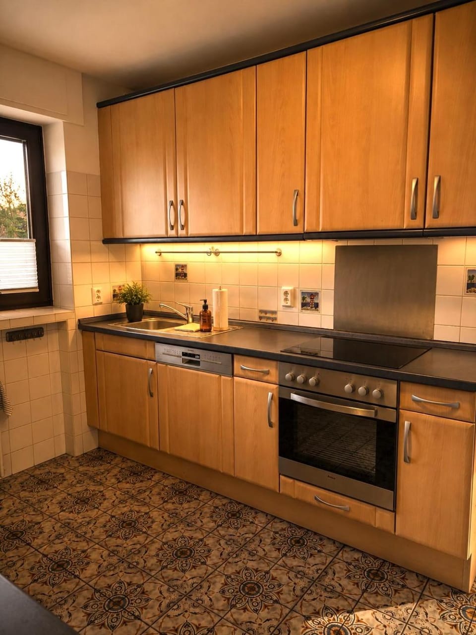 Kitchen or kitchenette, stove, kitchen