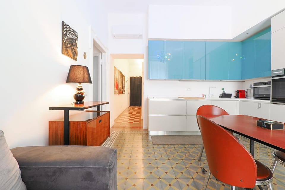 Living room, kitchen