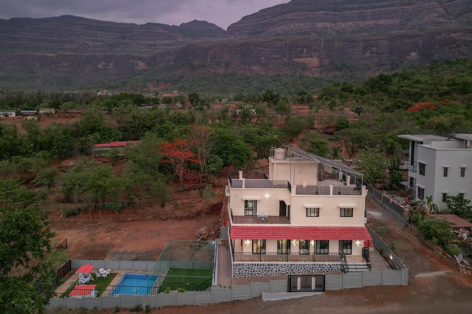 Alaya Stays Ansh Villa Luxury 4-BHK Pet-friendly Getaway with Private Pool, Lawn & Sports Turf Near Solanpada Dam & Sahyadri Waterfall Villa in Maharashtra