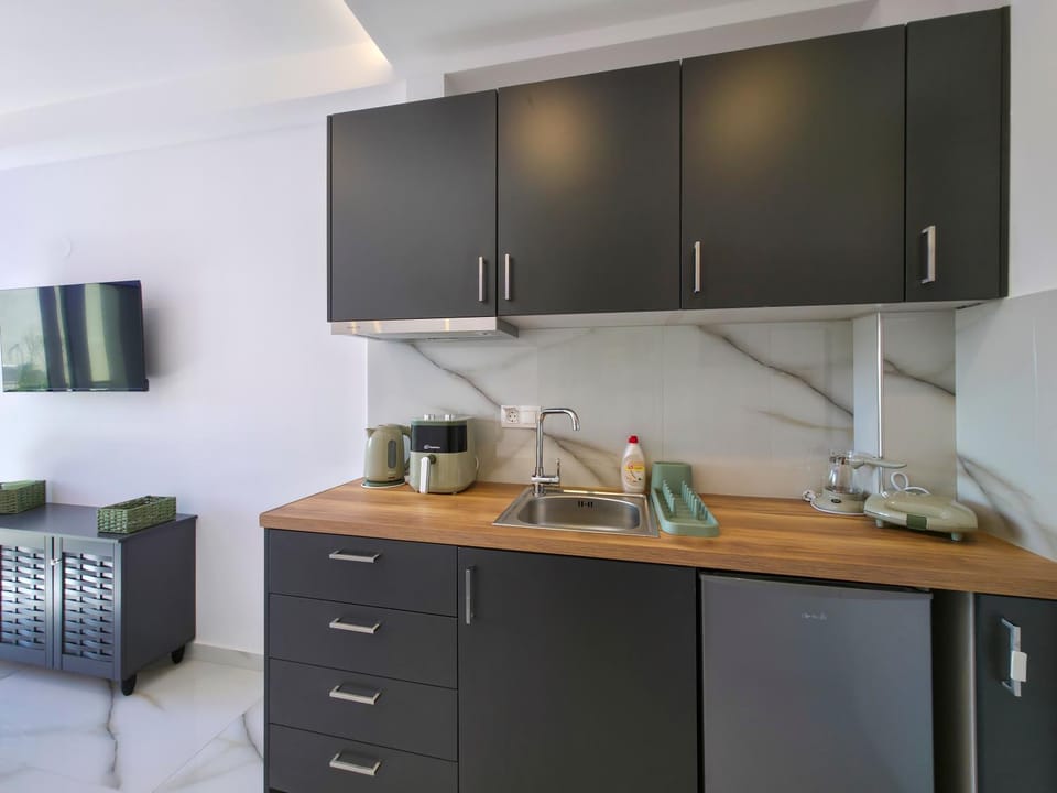 Kitchen or kitchenette, minibar