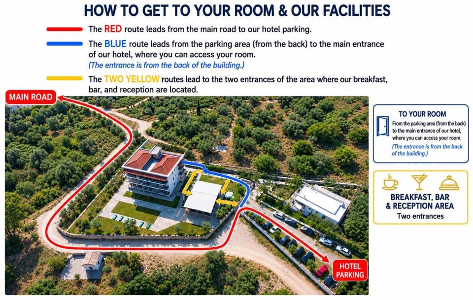 Property building, Text overlay, Area and facilities, Parking