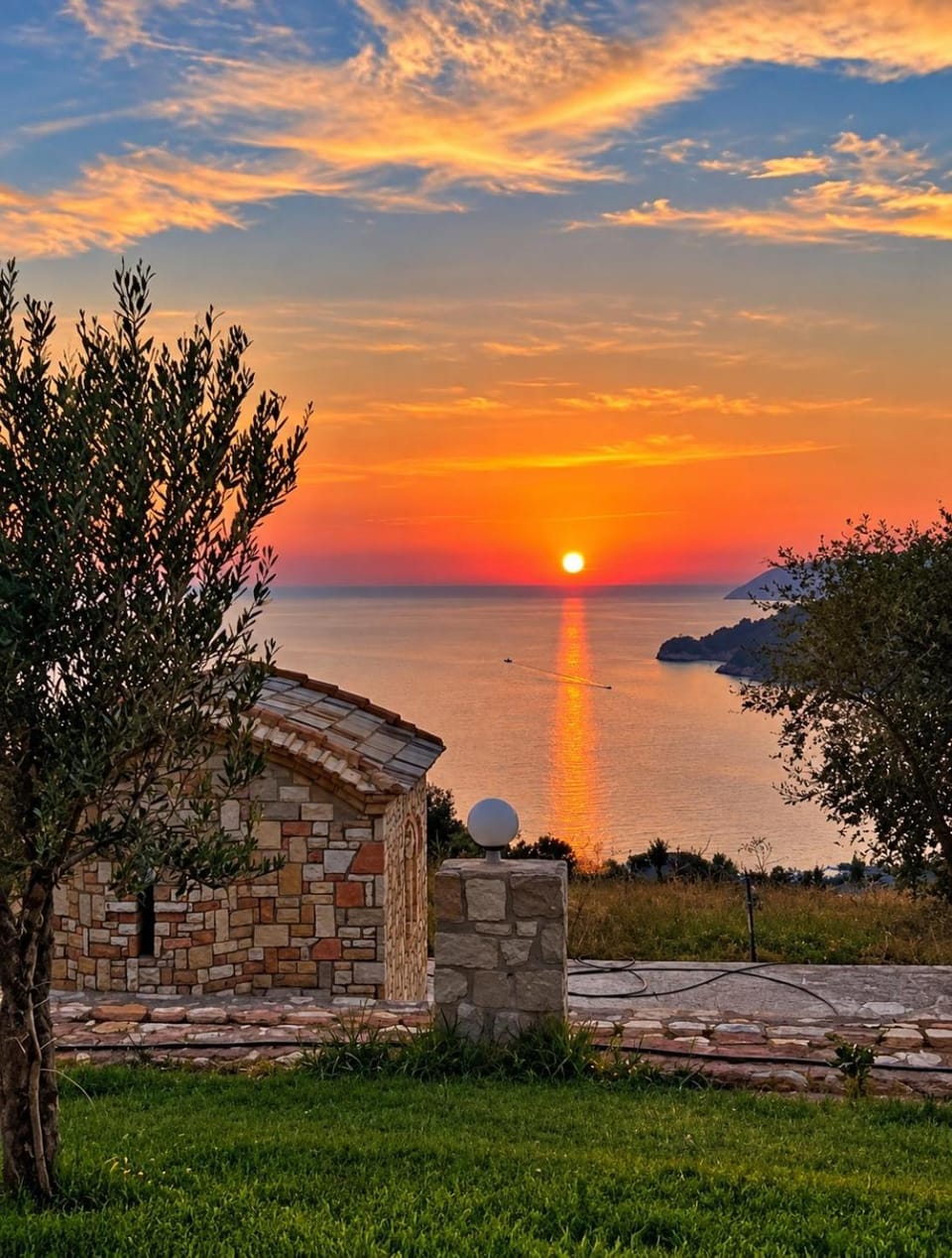 Natural landscape, Sea view, Sunset