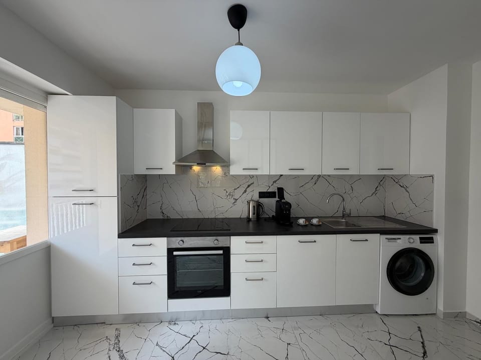 Kitchen or kitchenette, stove, kitchen