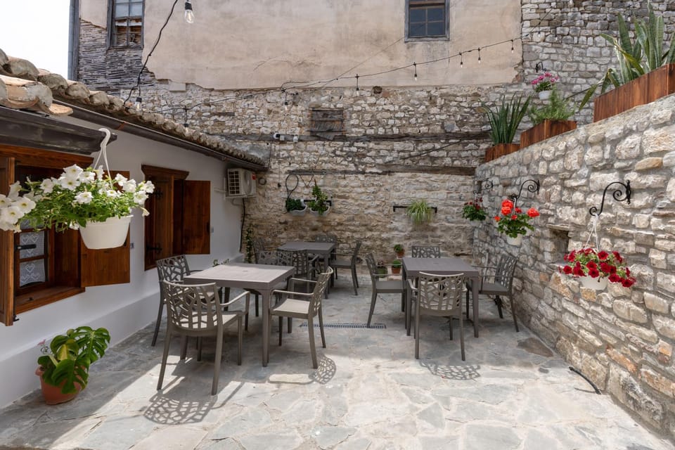 Property building, Patio, Day, Dining area