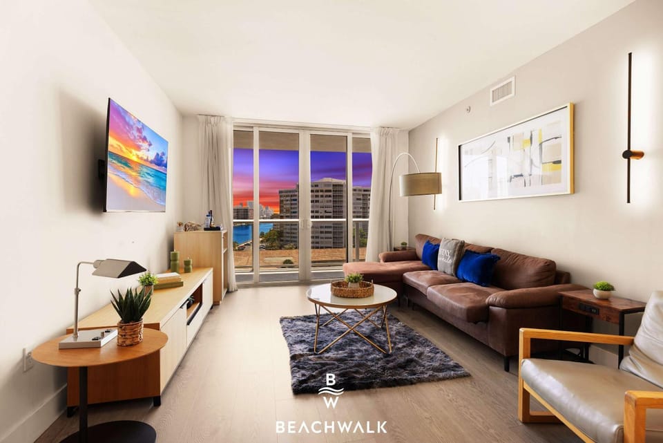 Golden Hour Views 2BR Beachwalk Resort Apartment in Hallandale Beach