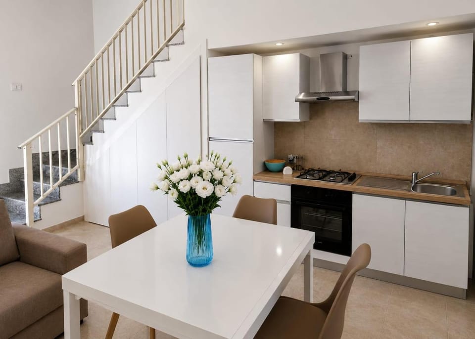 Kitchen or kitchenette, Living room, Dining area, stove