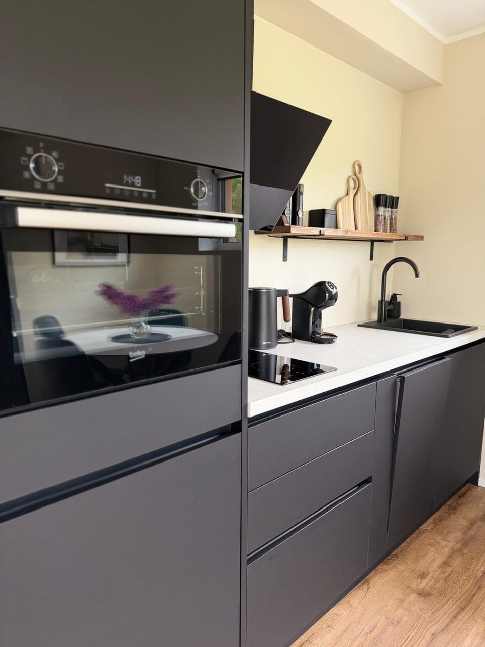 Kitchen or kitchenette, dishwasher
