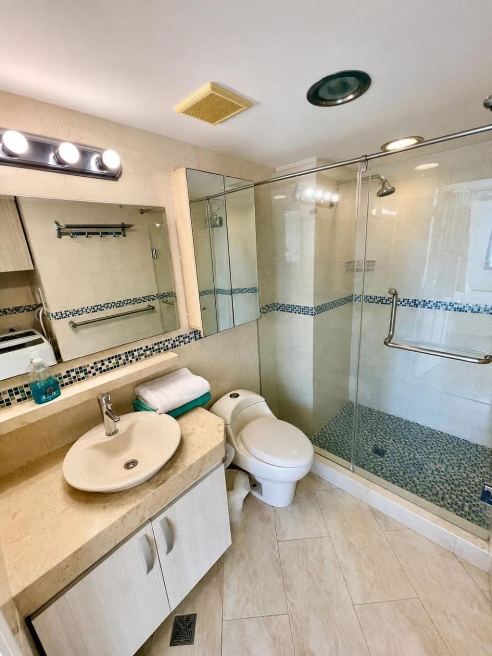 Shower, Toilet, towels
