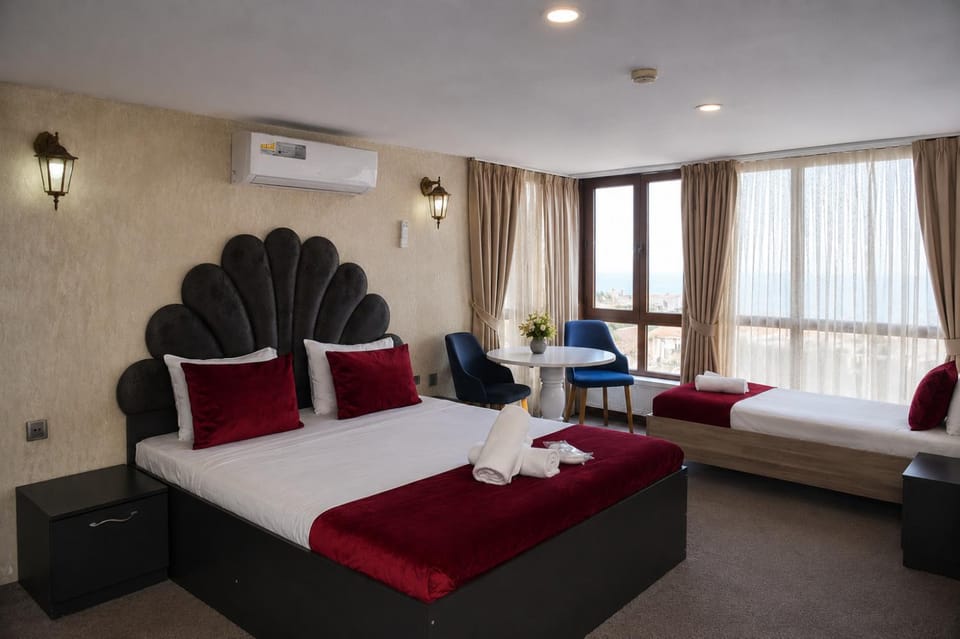 Bed, View (from property/room), Photo of the whole room, air conditioner