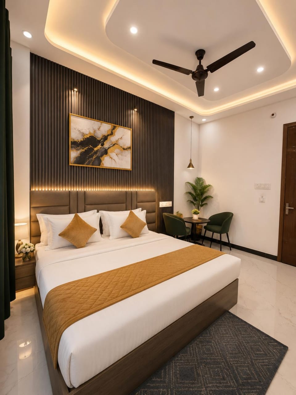 Bed, Photo of the whole room, Bedroom, fireplace