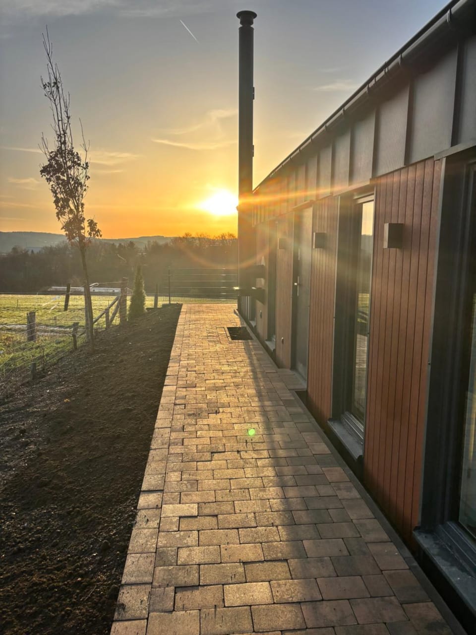 Property building, Natural landscape, Sunset