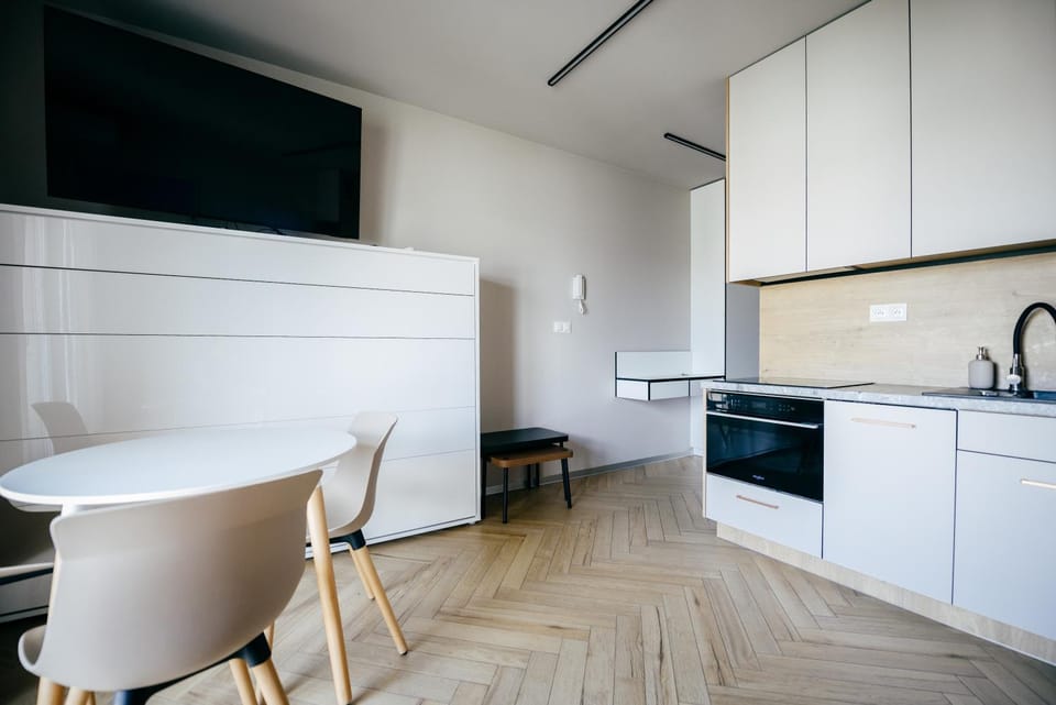Chill in Łódź - Modern Studio with AC & Private Sleeping Area Apartment in Masovian Voivodeship