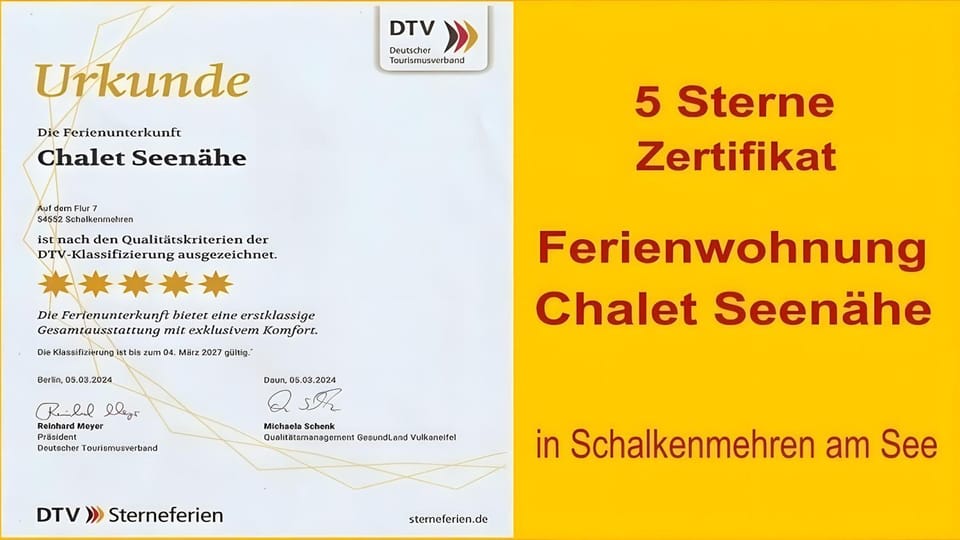 Luxus Ferienwohnung Chalet Seenähe Apartment in Vulkaneifel