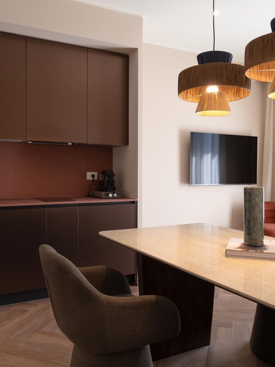 Living room, Dining area, dishwasher, furniture, kitchen, air conditioner