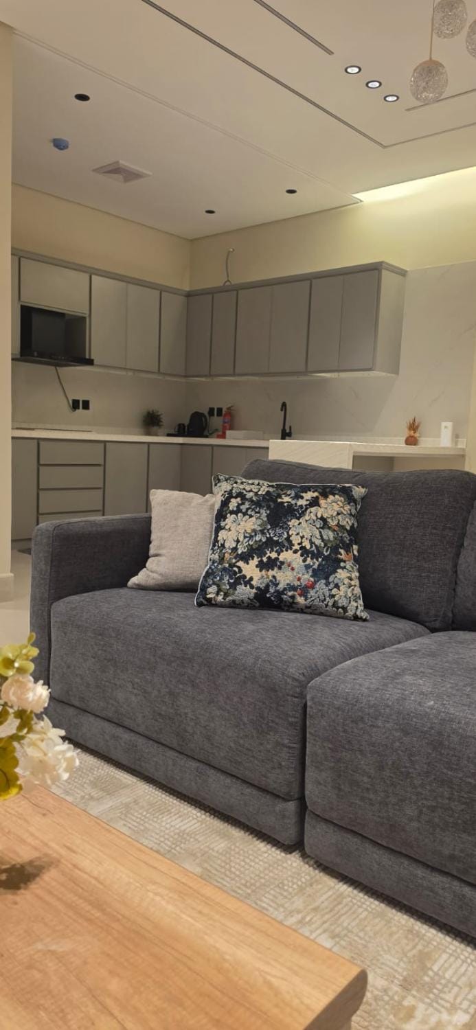 Kitchen or kitchenette, Living room, Seating area