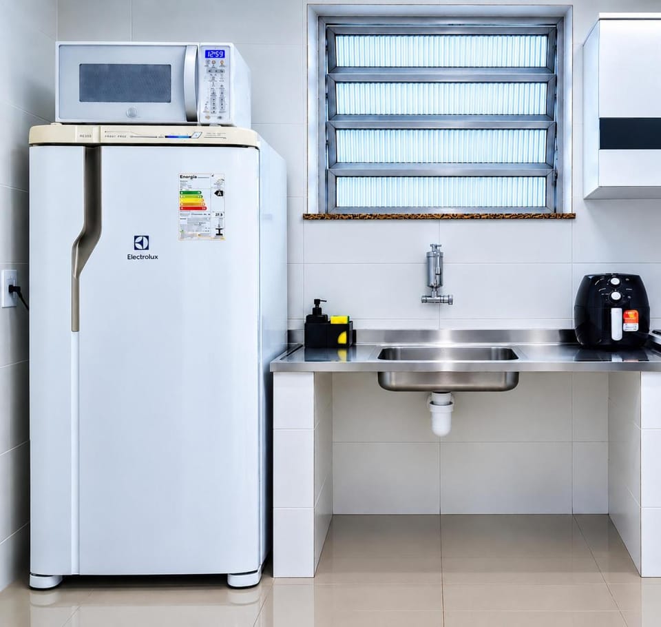 Kitchen or kitchenette, microwave