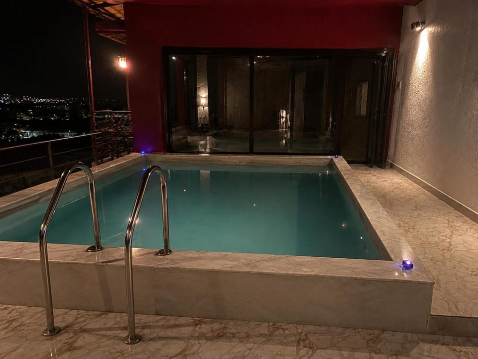 Night, Pool view, Swimming pool