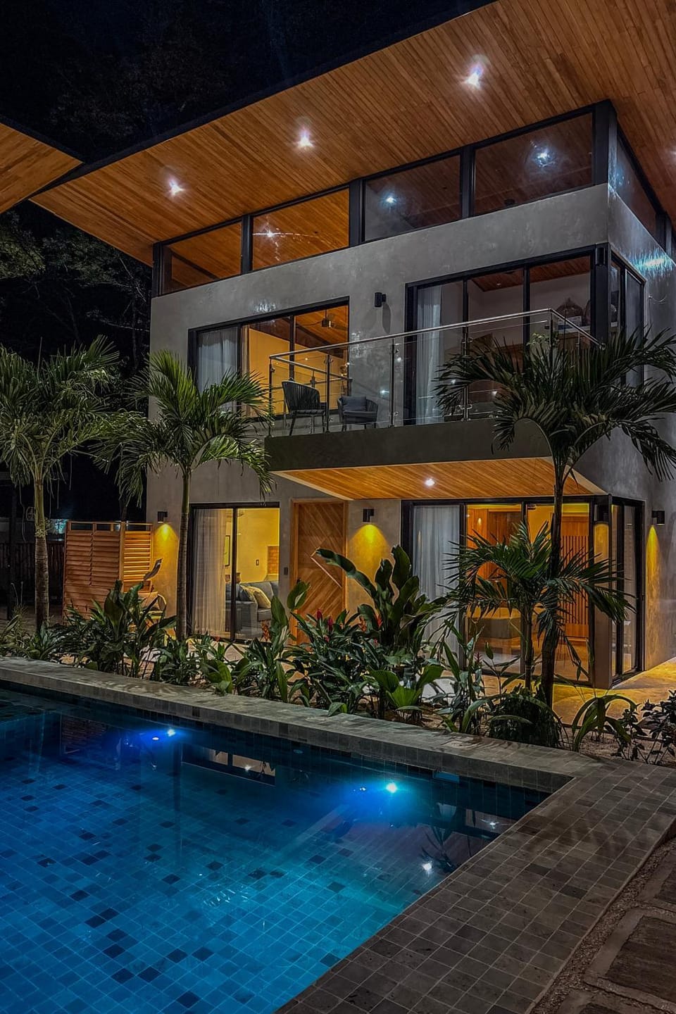 Property building, Night, Pool view, Swimming pool