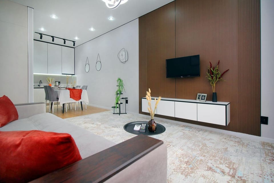 TV and multimedia, Kitchen or kitchenette, Living room, Seating area