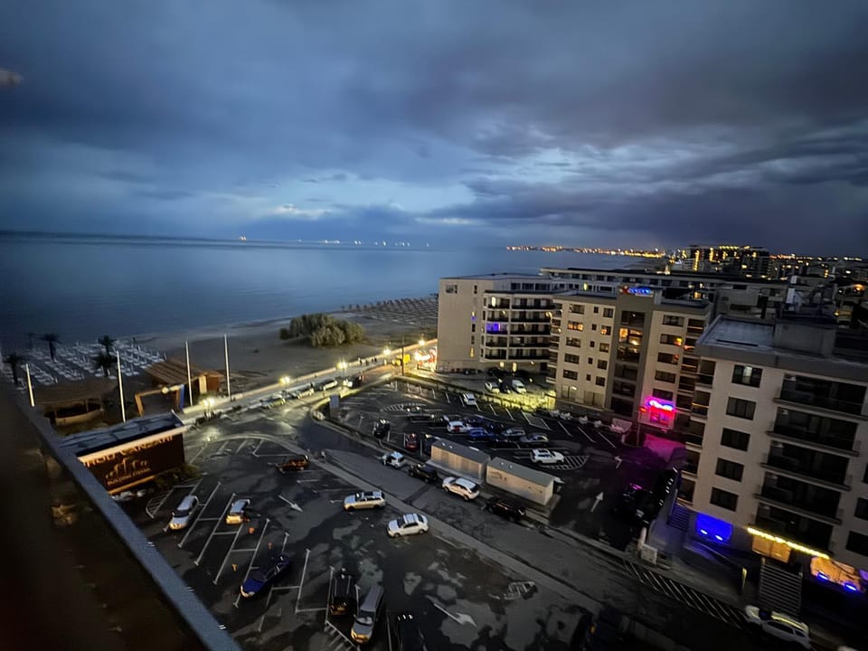 Night, City view, Sea view