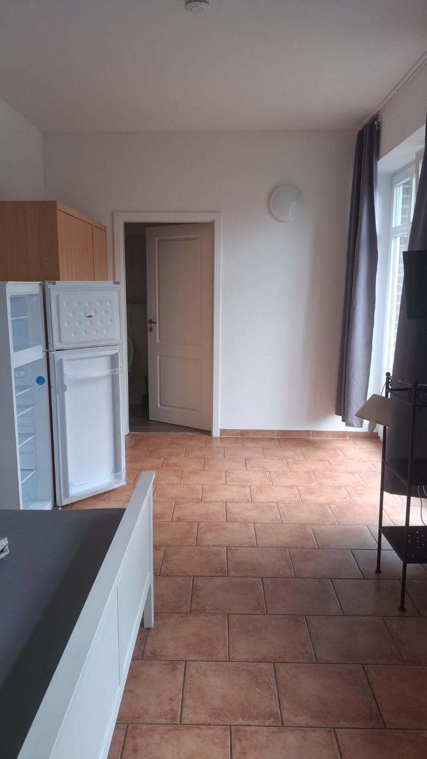 Kitchen or kitchenette, minibar, oven, wardrobe