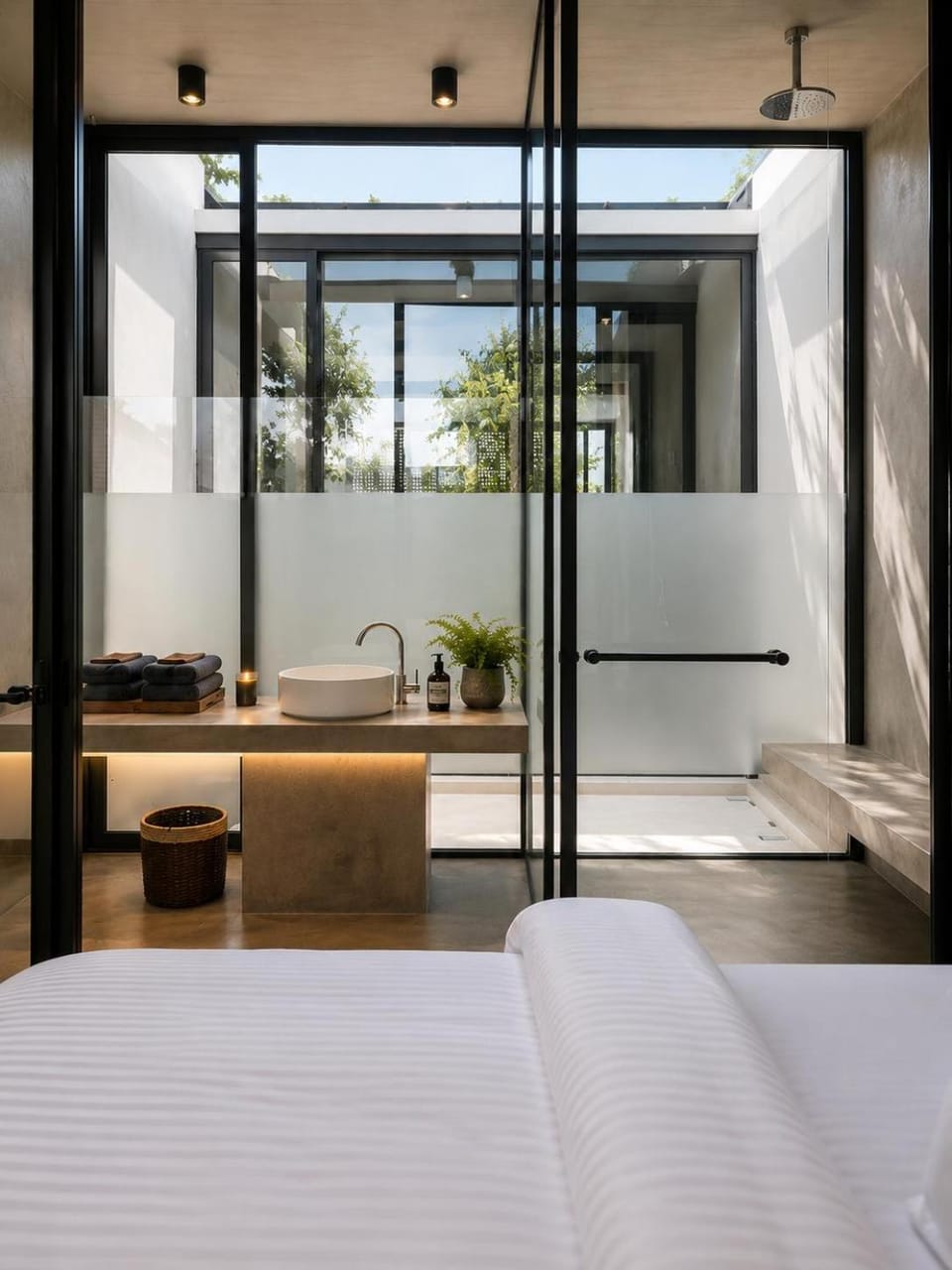 Bed, Bathroom, Bedroom